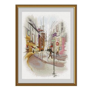 Cross Stitch Kit by Nova Sloboda -  City in watercolor