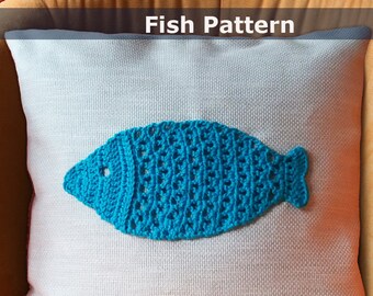 crochet throw pillow crochet fish crochet pattern applique coastal throw pillow pattern coastal crochet home decor crochet pillow ornament