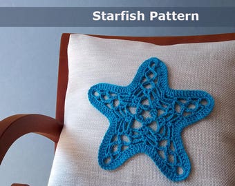 Starfish crochet pattern applique starfish crochet applique crochet throw pillow coastal crochet pattern crochet home decor crochet pattern