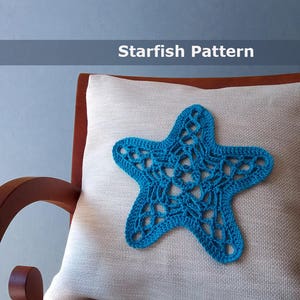 Starfish crochet pattern applique starfish crochet applique crochet throw pillow coastal crochet pattern crochet home decor crochet pattern image 1