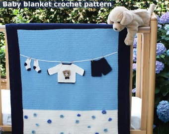 Crochet Baby Blanket Pattern baby blanket crochet modern baby blanket crochet pattern crochet applique ooak crochet blanket baby boy blanket