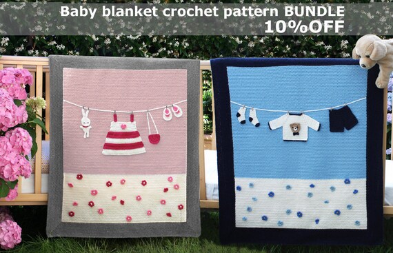 Sale Baby blanket crochet pattern Crochet Bundle Blanket Baby Afghan Pattern Bundle Newborn Crochet Gift baby girl blanket baby boy blanket