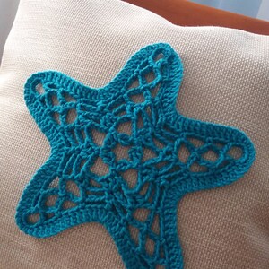 Starfish crochet pattern applique starfish crochet applique crochet throw pillow coastal crochet pattern crochet home decor crochet pattern image 2