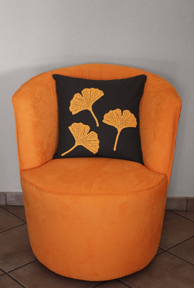 ginkgo crochet pattern applique crochet applique pattern crochet throw pillow crochet leaf pattern crochet home decor modern crochet pattern image 4