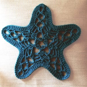 Starfish crochet pattern applique starfish crochet applique crochet throw pillow coastal crochet pattern crochet home decor crochet pattern image 4