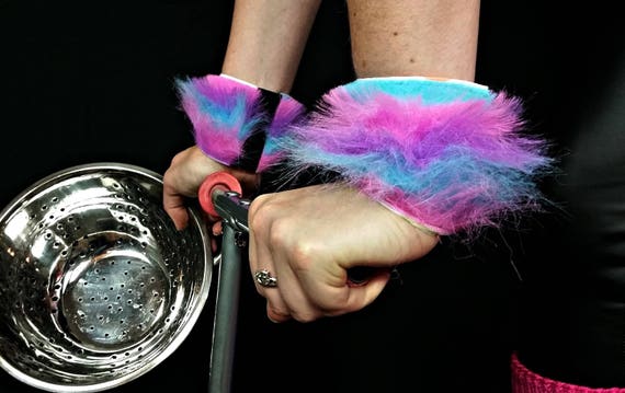 Cotton Candy Faux Fur Wrist Cuffs Pink Blue And Purple With Etsy