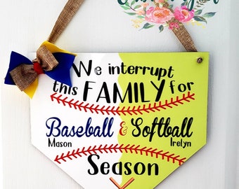 Softball Door Hanger Etsy