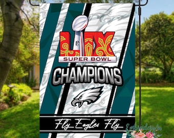 Eagles LIX Superbowl Champions Flag Feb 2025|Philadelphia Eagles Champions Flag|Eagles Garden Flag|Philadelphia Eagles Yard Flag