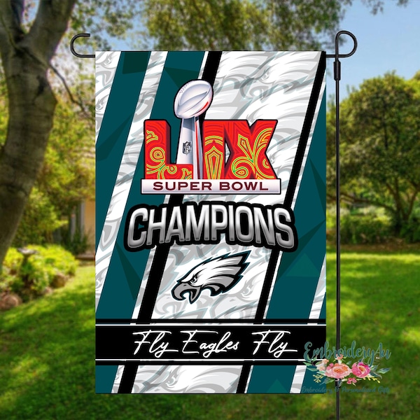 Bandera de los Eagles campeones del Super Bowl LIX, febrero de 2025 / Bandera de los Philadelphia Eagles campeones / Bandera de jardín de los Eagles / Bandera de patio de los Philadelphia Eagles
