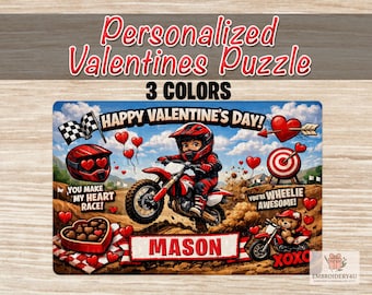 Personalized Kids Valentines Puzzle|Giraffe Valentine Puzzle|Kids Valentine Puzzle|Valentines Gift|Kid Valentine Gift|120 pcCardboard Puzzle