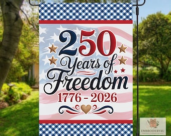 America 250 Garden Flag|250 Years Freedom Flag|1776–2026 Patriotic Garden Flag|USA Semiquincentennial Outdoor Decor|Fourth of July Yard Flag