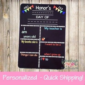 PERSONALIZED First/Last Day of School Liquid Chalk Memory Board|School Memory Board|School Dry Erase Board