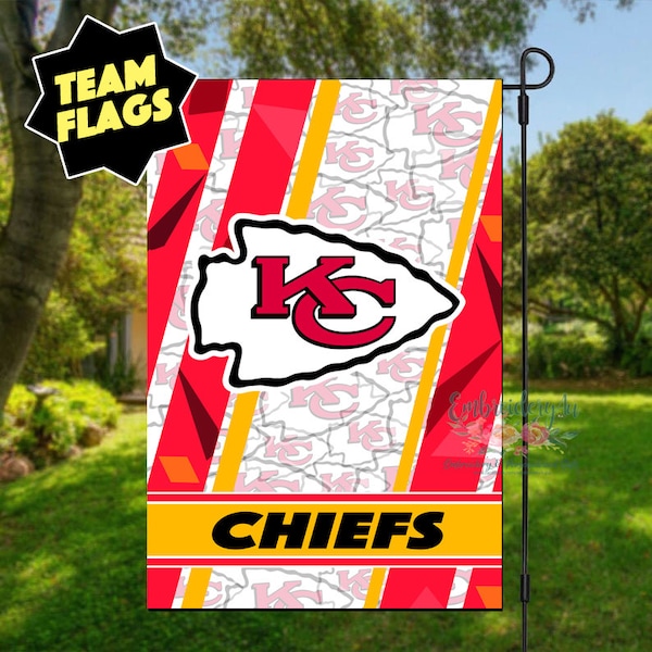 Kansas City Garden Flag|Kansas City Yard Flag|Chiefs Decor|Chiefs Flag|Chiefs Garden Flag