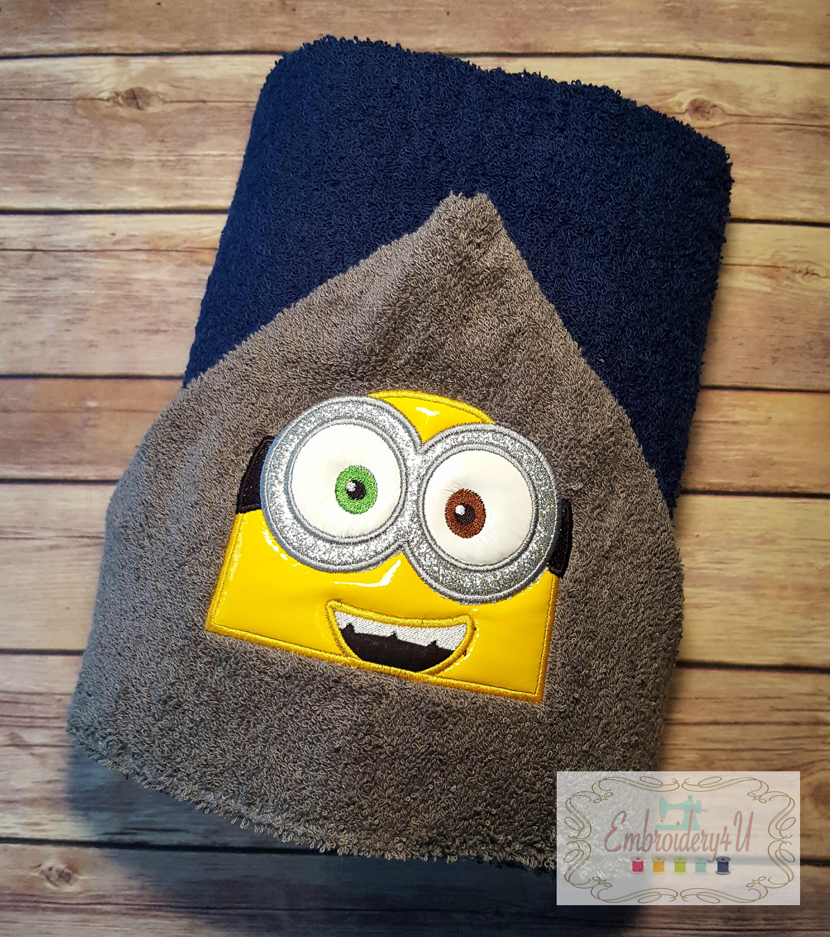 Minion TwoEyed Character Hooded Towel Bath Towel Beach Towel Etsy
