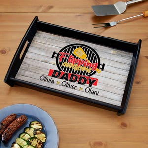 Personalized Serving Tray|Father&#39;s Day Gift|Grill Tray|Dad Gift|Grill Accessory|Grandfather Gift|Serving Tray|Backyard Accessory|Cheese Tray