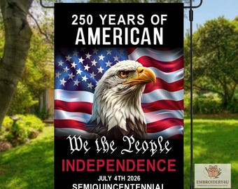 America 250 Garden Flag|Eagle We The People|1776–2026 Patriotic Garden Flag|USA Semiquincentennial Outdoor Decor|Fourth of July Yard Flag