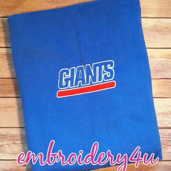 Personalized N Y Giants Fleece Blanket|Football Blanket| Game Day Blanket|Stadium Blanket