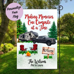 Personalized Photo Camping Flag|Truck/Rig Set Up|Custom Photo Camping Flag|Campsite Flag|Personalized Camp Flag|Retirement Gift|Camp Decor