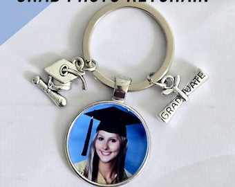 Custom Photo Graduation Keychain|Graduate Keyring|Personalized Grad Gift|Graduation Keepsake|Senior Memory Gift|Graduation Photo Gift