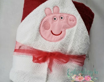 Bath Towel Personalised Embroidered Peppa George Pig Cotton Hand Facecloth 