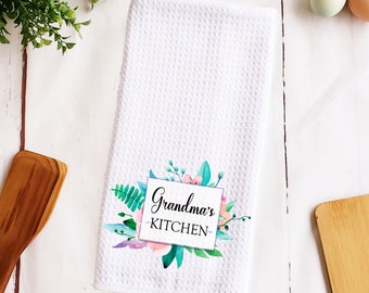 Grandma's Kitchen Towel|Grandma Floral Kitchen Towel|Grandma Towel|Grandmother Gift|Mother Gift|Mother's Day TowelKitchen Decor|Gift for Her