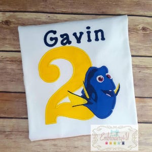 Embroidered Dory Fish Birthday Shirt|Dory Shirt|Dory Birthday Theme|Dory Birthday
