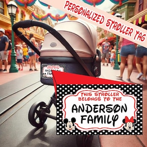 Personalized Mouse Stroller Sign|Custom D!sney Stroller Sign|Stroller Tag|D!sney Stroller Sign|Stroller Sign|Golf Cart Plate|Quick Ship