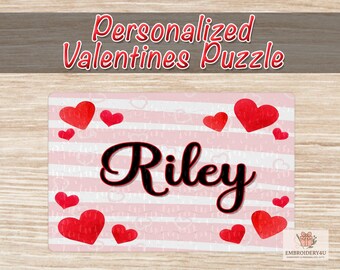 Personalized Kids Valentines Puzzle|Heart Name Valentine Puzzle|Kids Valentine Puzzle|Valentines Gift|Kids Valentines Gift|Cardboard Puzzle
