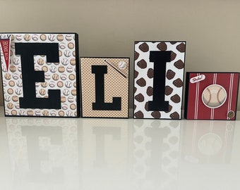 Baby boy baseball nursery - custom block name