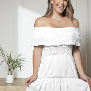 Crochet Collar Organic Cotton Crochet  KAWI Embroidery Country Dress