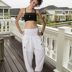 QUISPI Organic Gauze  Cotton  Yoga Resort Beach Pants