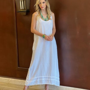 PIA Spaghettibandjes biologisch gaas katoenen maxi vrijetijdsjurk m