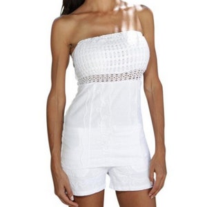 PRECIOSA Organic Cotton Strapless Empire Cut Tube Embroidered Top