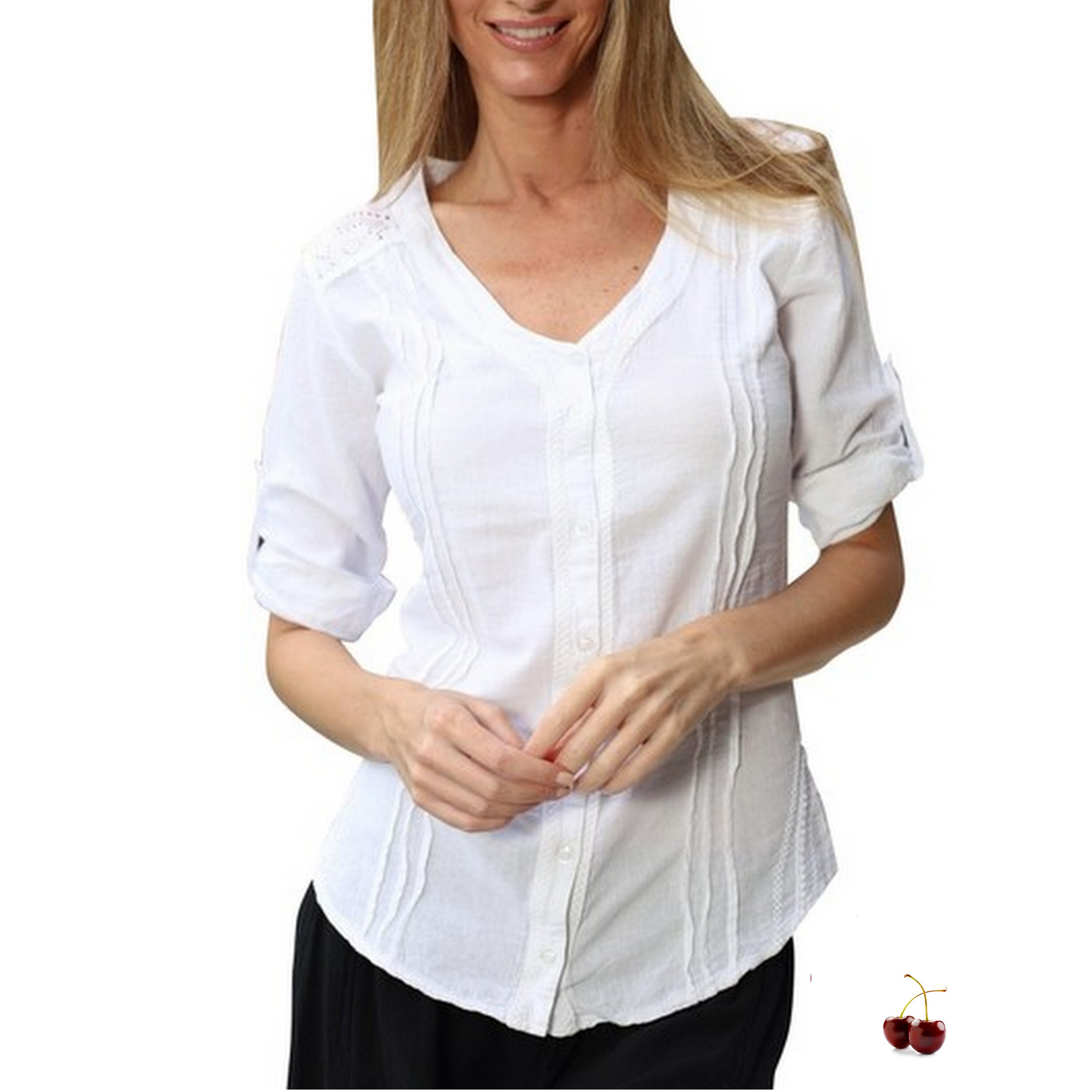 ARABELA Organic Gauze Cotton Button Down Pleatedlace Blouse Etsy