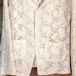 SOFIA Organic Baumwolle Cotton Lace Leaf Pattern Attire Jacket image 14