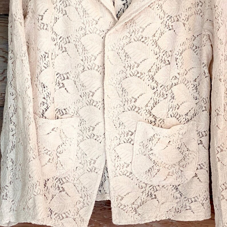 SOFIA Organic Baumwolle Cotton Lace Leaf Pattern Attire Jacket image 14
