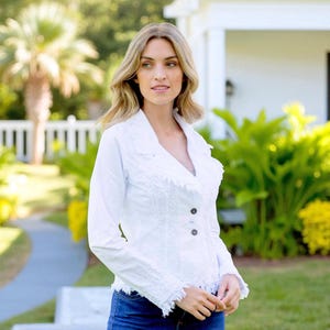 Organic Woven Cotton Embroidered TAHITI  Cottage Country Jacket