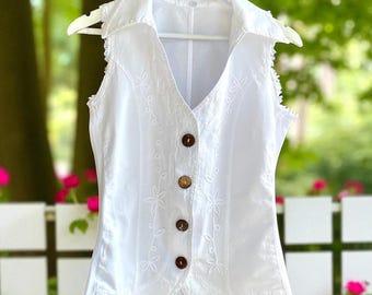 LOTYA Organic Cotton Embroidered  Western Country Boho Vest