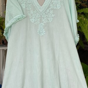 SALLY Organic Fine Cotton Embroidery Beach Cover Up Tunic O/S image 6