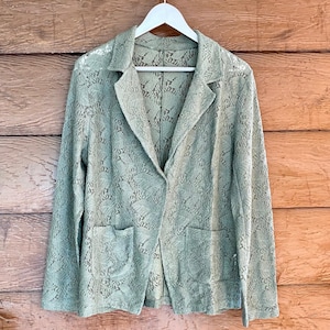 SOFIA Organic Baumwolle Cotton Lace Leaf Pattern Attire Jacket image 5