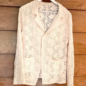 SOFIA Organic Baumwolle Cotton Lace Leaf Pattern Attire Jacket image 13