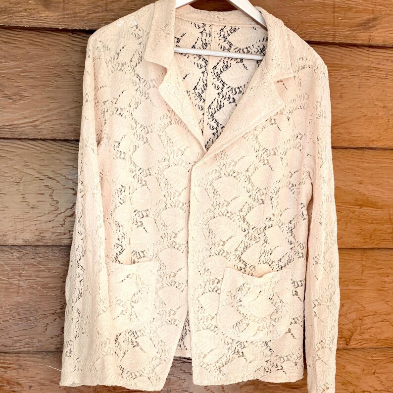 SOFIA Organic Baumwolle Cotton Lace Leaf Pattern Attire Jacket image 13