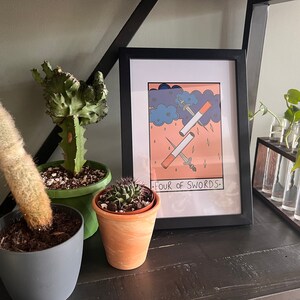 Four of swords tarot print
