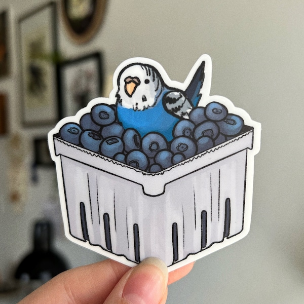 Blueberry Budgie Vinyl Sticker