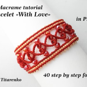 Macrame tutorial. Bracelet &quot;With Love&quot;