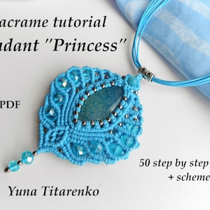 Macrame tutorial "Princess" pendant