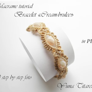 Macrame tutorial. Bracelet "Cream brulee"