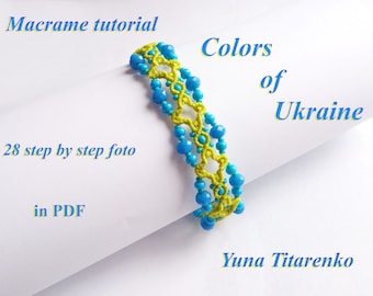 Macrame tutorial. Bracelet "Colors of Ukraine"