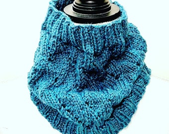 Knitted Cowl, Waves of Hope Cowl, Winter Fashion