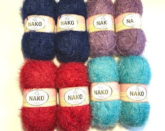 Nako Paris Yarn, Acrylic Yarn, Fuzzy Soft Yarn, Crochet or Knitting Yarn, DK Yarn